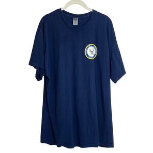 United States Navy Emblem Mens Tee Size XL Navy Blue Gildan Heavy Cotton